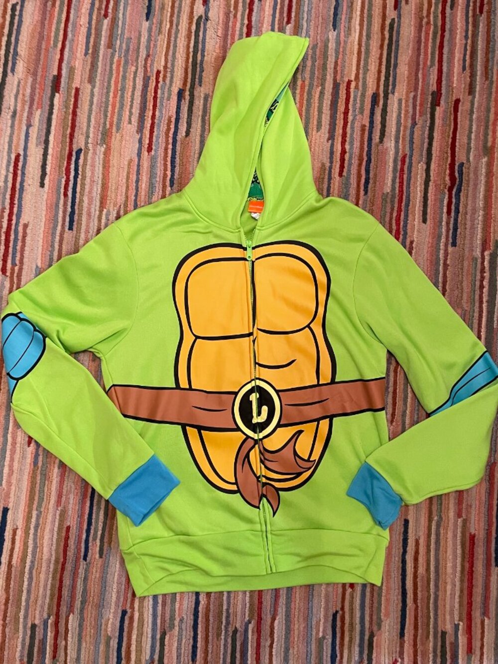 Teenage Mutant Ninja Turtles TMNT Leonardo Hoodie Hooded ZipUp Sweatshirt S/M